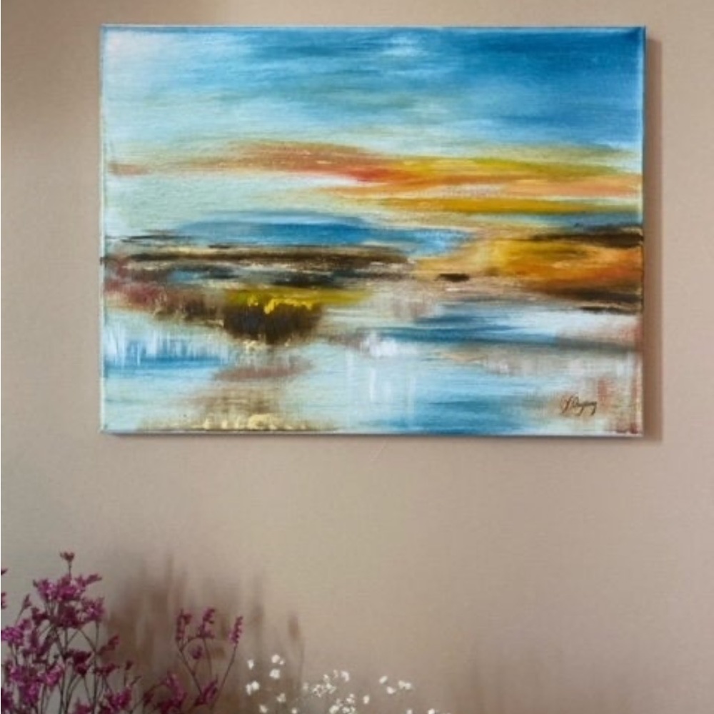 Yobo Gallery Oil Painting - Sunset at Sea